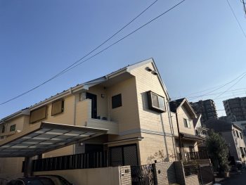 小金井市本町〜125万円で一戸建ての屋根壁塗装した施行事例